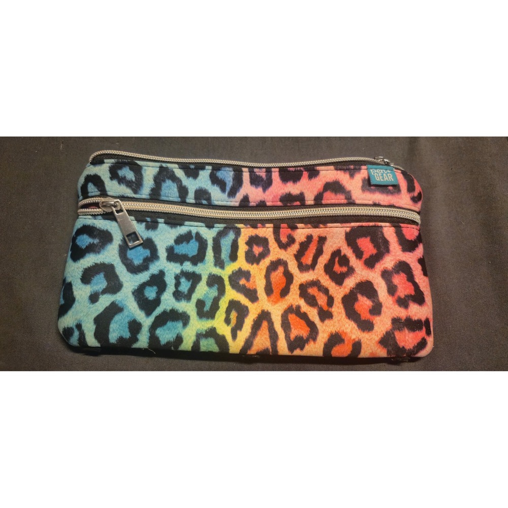 Pen + Gear Rainbow Ombre Leopard Neoprene Cosmetic Pouch Pencilโ Case Bag